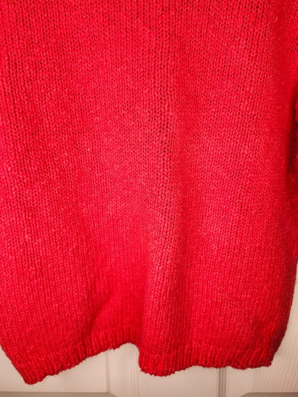 Vintage Carroll Reed Red Half Puff Sleeved Knit Sweater Size Large